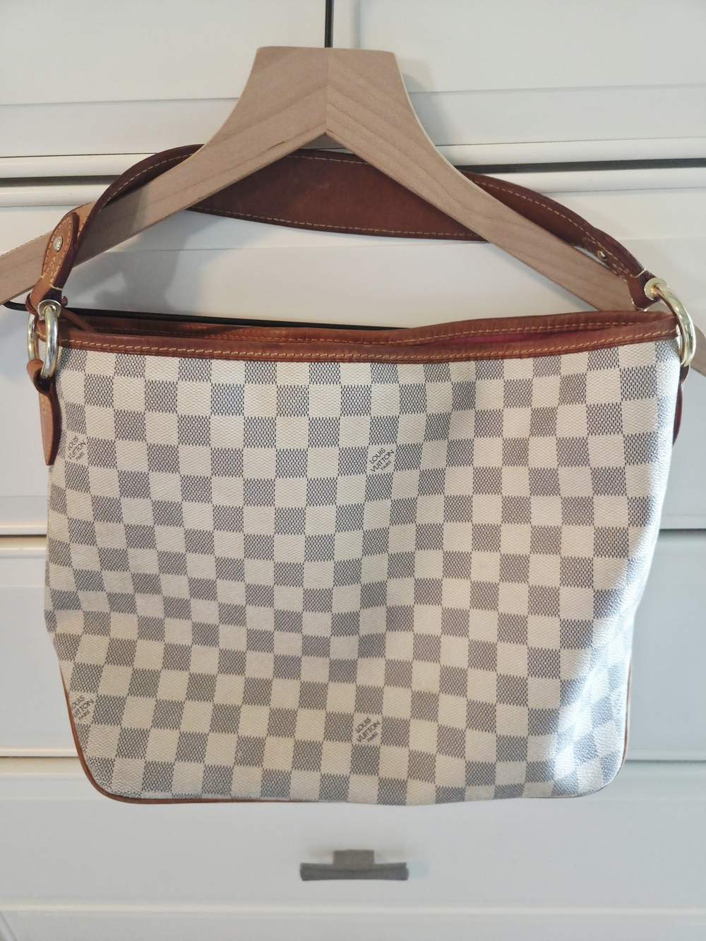Louis Vuitton Damier Azur Canvas Shoulder Bag - Cream/Blue
